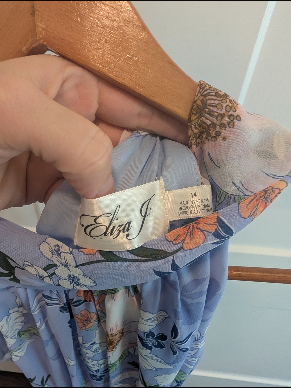 Eliza J Floral Maxi Lavender Floral Fit & Flare Halter Chiffon Dress Size 14 - Picture 2 of 12